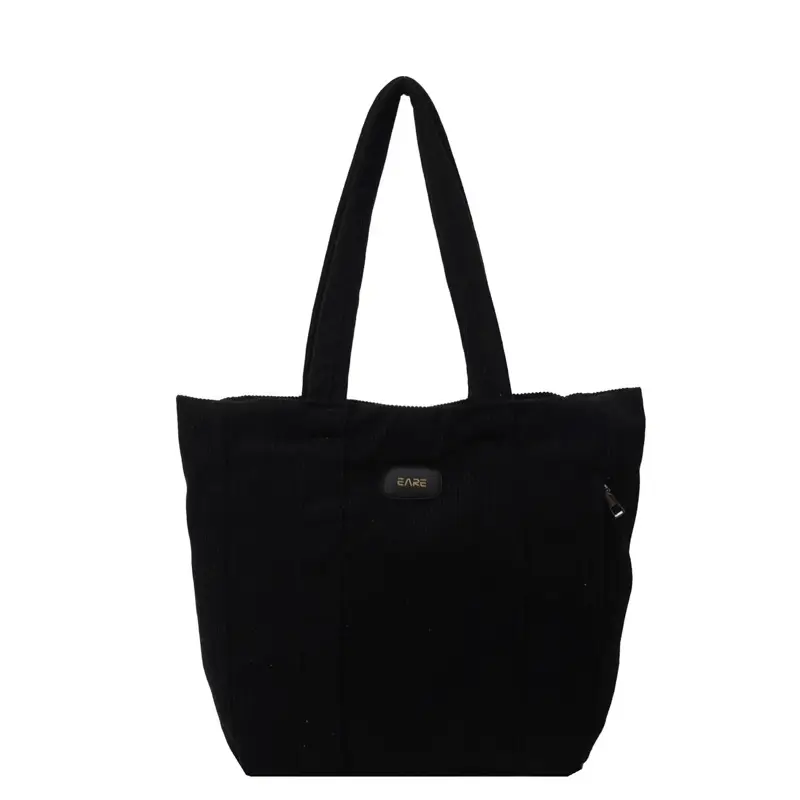 Women's Large Capacity Canvas Tote Bag Black - Image 2
