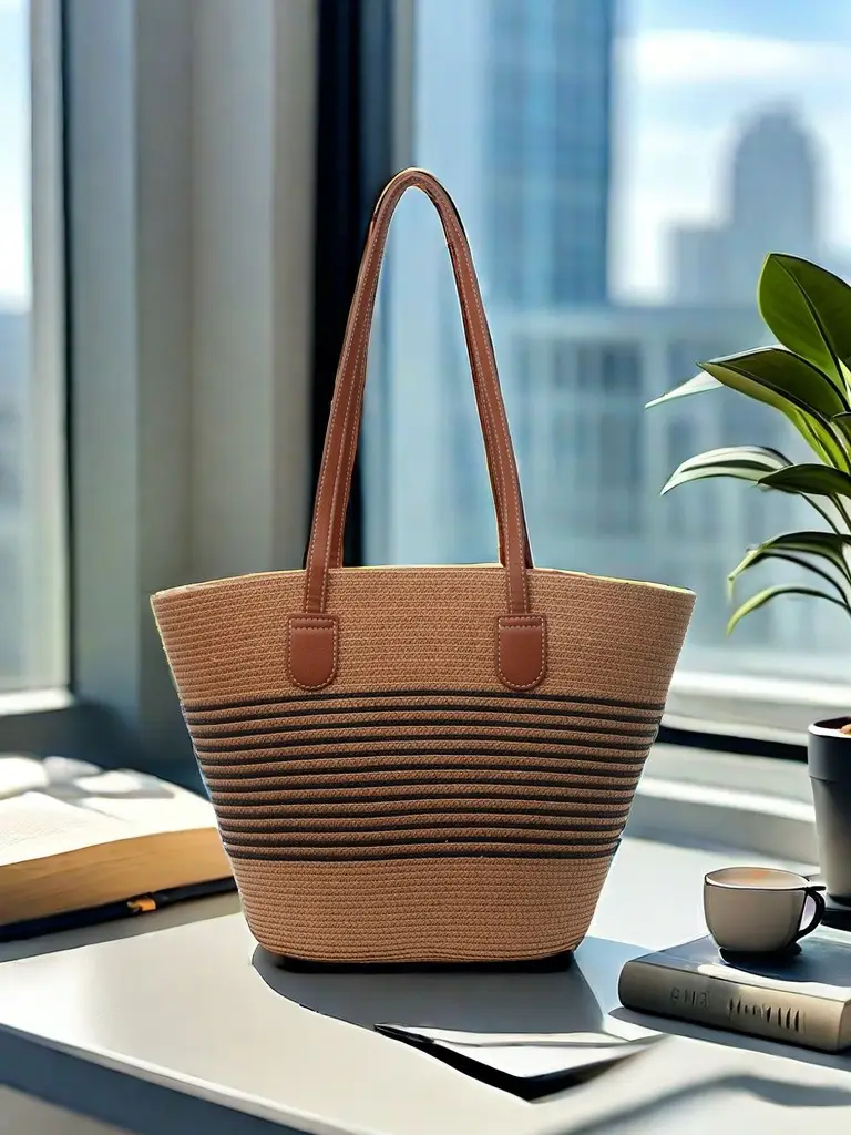 Women Straw Beach Tote Bag Large Capacity Seaside Handbag