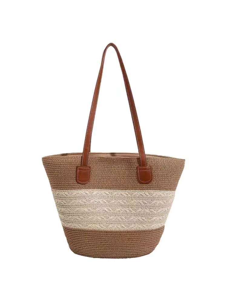 Women Straw Beach Tote Bag Large Capacity Seaside Handbag