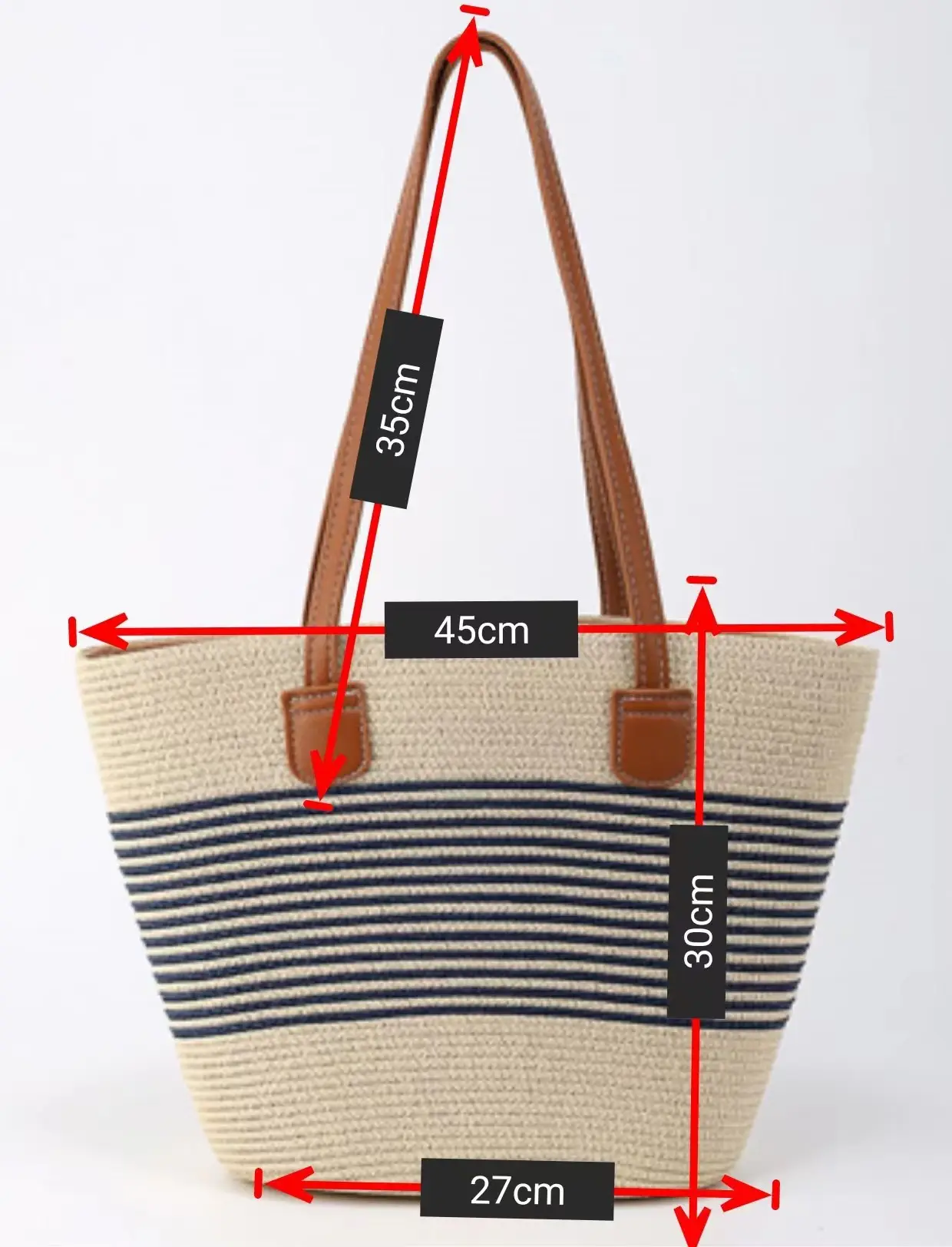 Women Straw Beach Tote Bag Large Capacity Seaside Handbag — feature 1