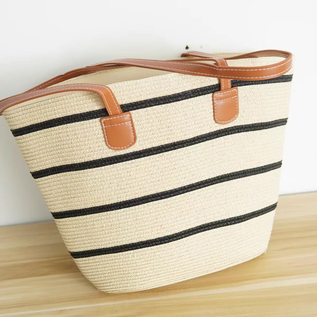 Beige Big Black Strip