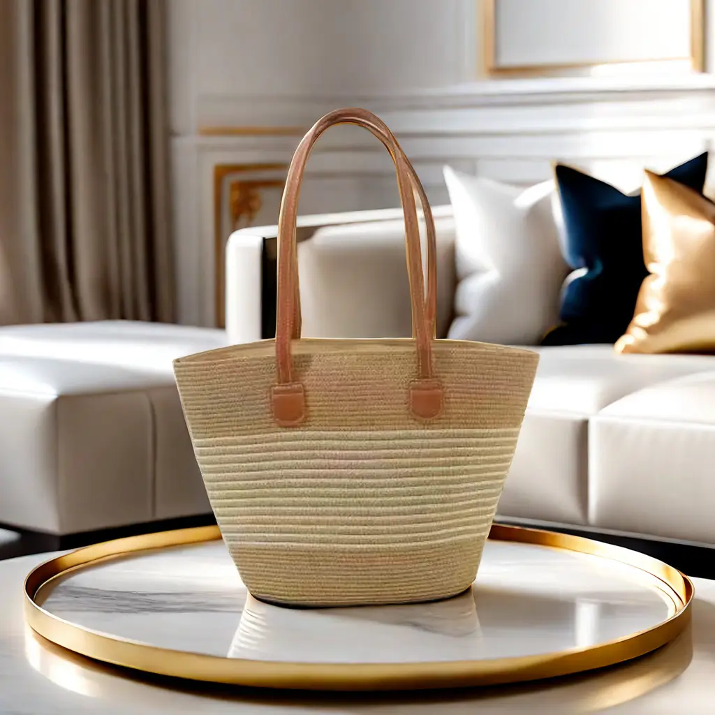 Women Straw Beach Tote Bag Large Capacity Seaside Handbag