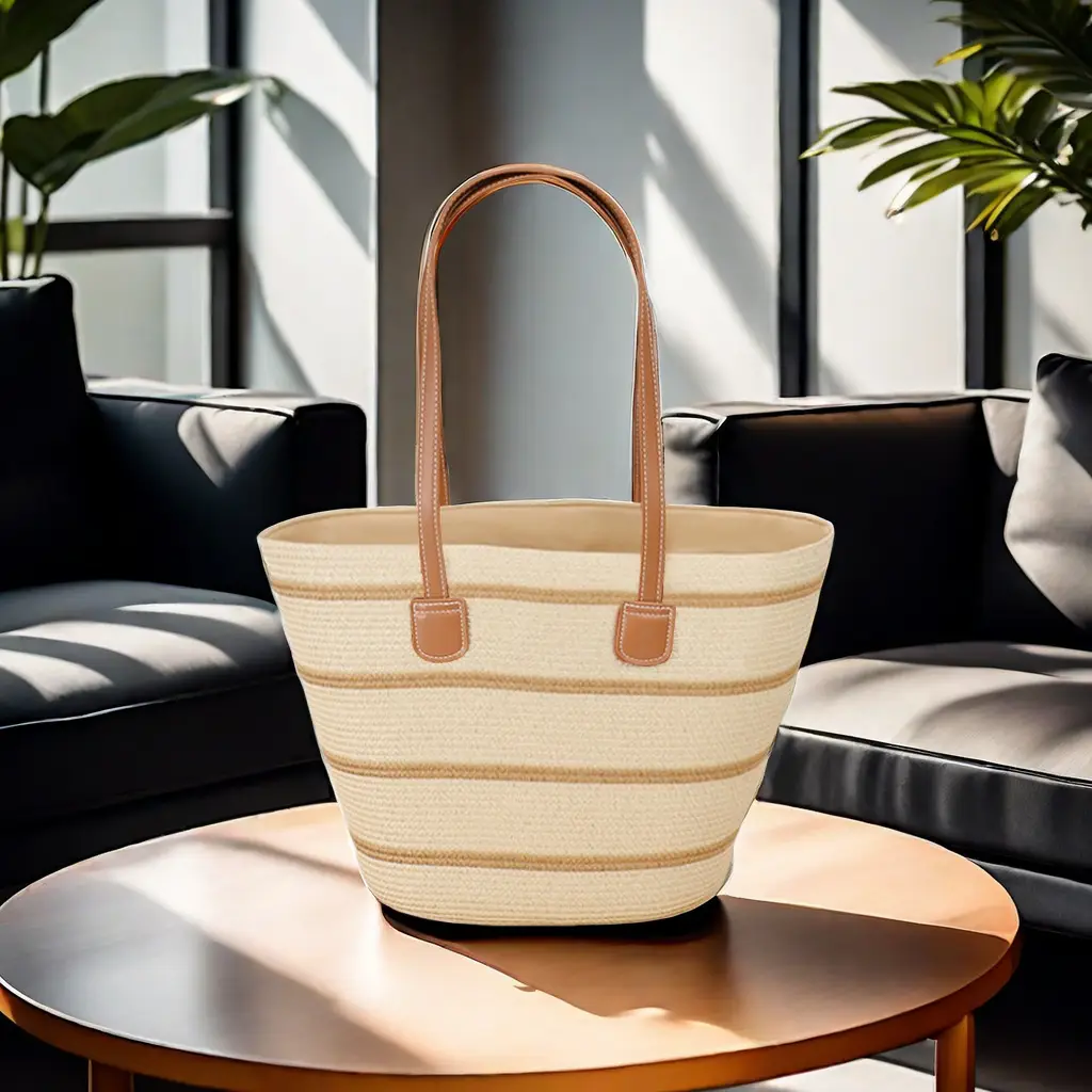 Women Straw Beach Tote Bag Large Capacity Seaside Handbag