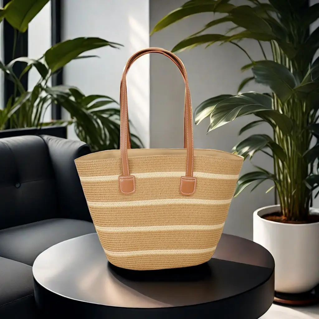 Women Straw Beach Tote Bag Large Capacity Seaside Handbag