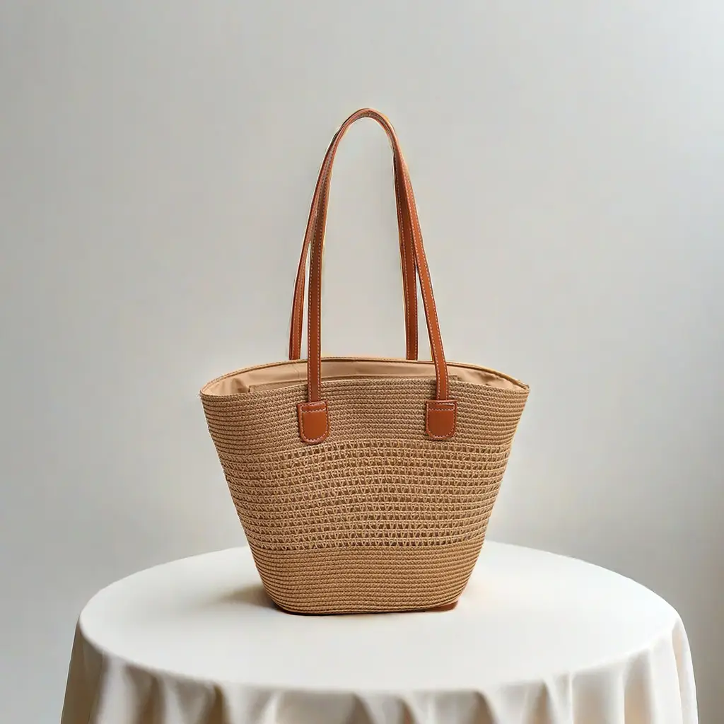Women Straw Beach Tote Bag Large Capacity Seaside Handbag