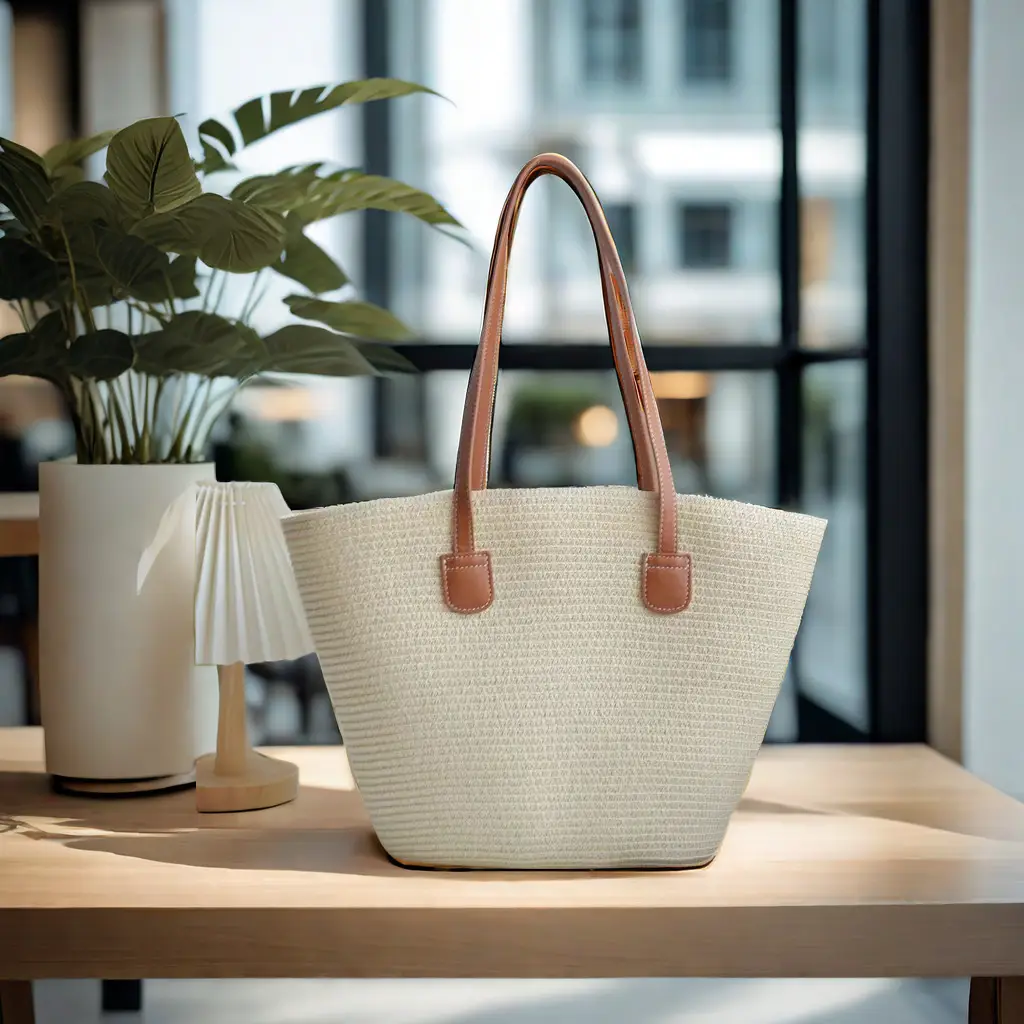 Women Straw Beach Tote Bag Large Capacity Seaside Handbag