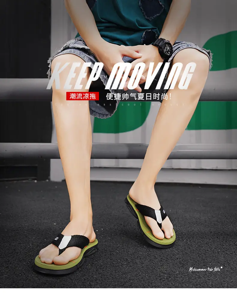 2026 Men's Orange Black Flip-Flops Casual Sandals — feature 1