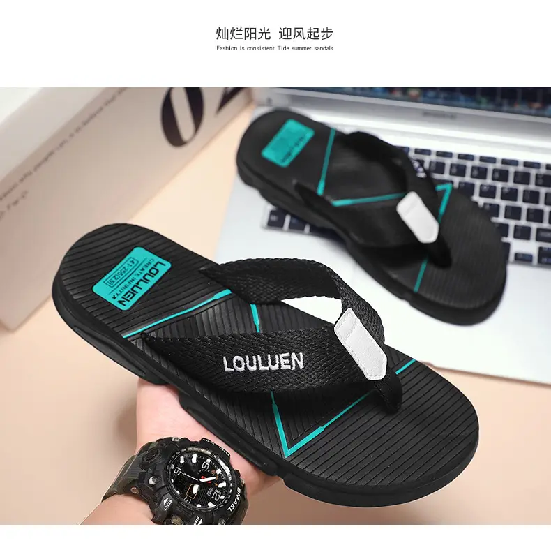 2026 Men's Orange Black Flip-Flops Casual Sandals — feature 10