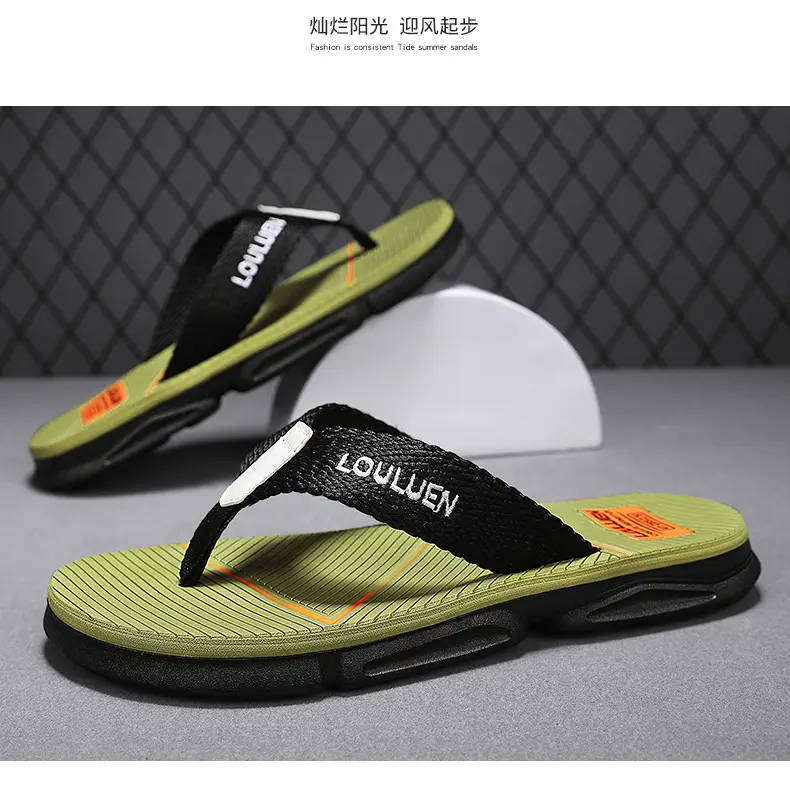 2026 Men's Orange Black Flip-Flops Casual Sandals — feature 14