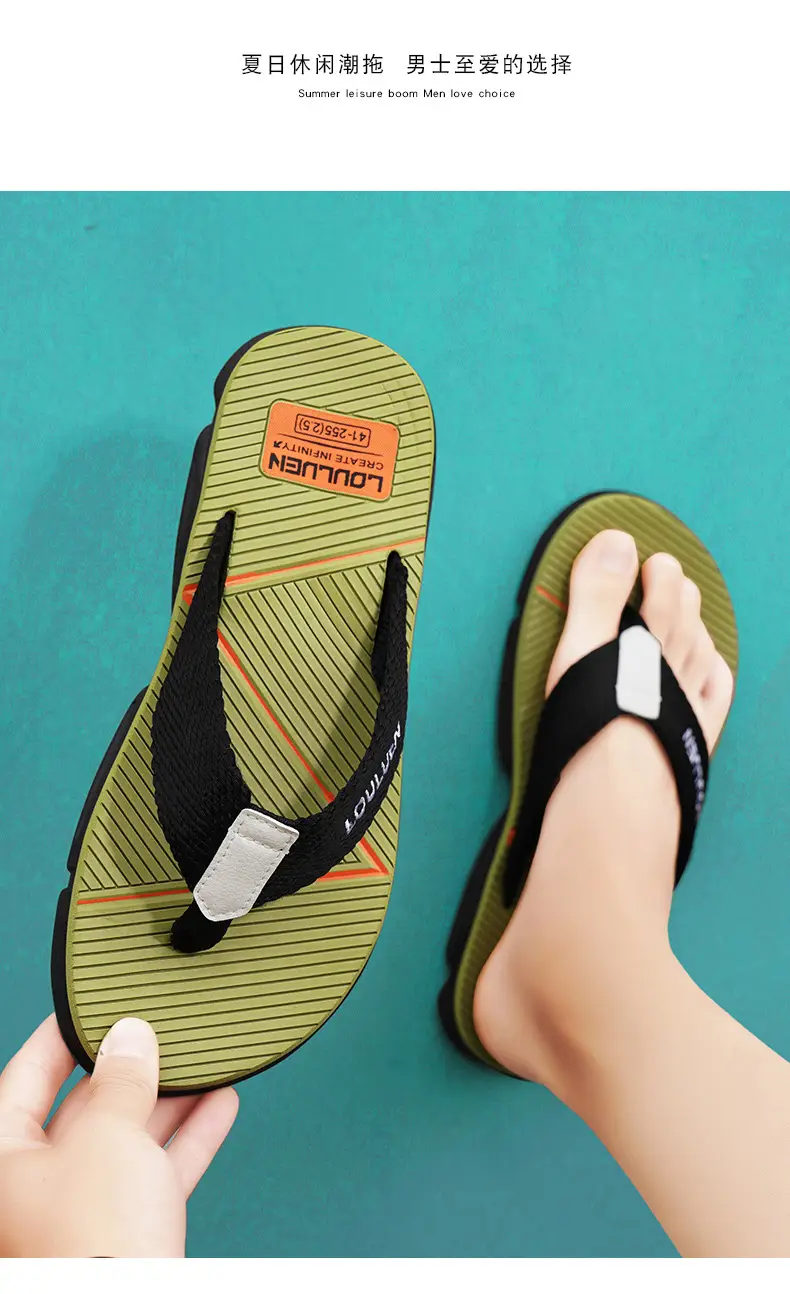 2026 Men's Orange Black Flip-Flops Casual Sandals — feature 19
