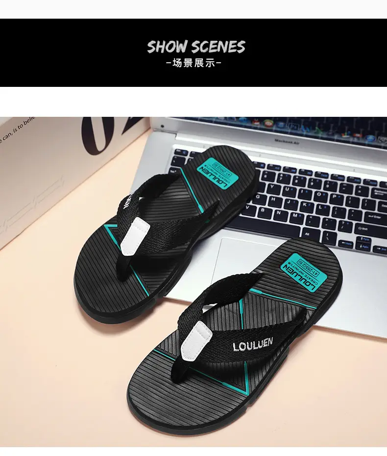 2026 Men's Orange Black Flip-Flops Casual Sandals — feature 9