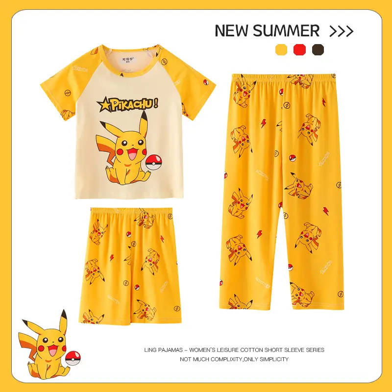 Boys Pajamas Summer 2024 Three-piece Set - Image 4