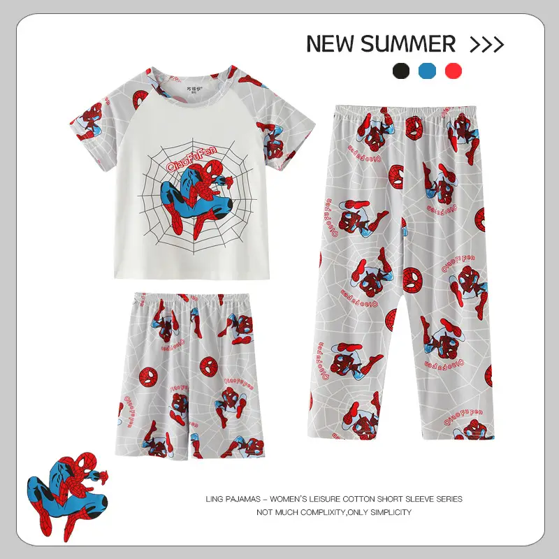 Boys Pajamas Summer 2024 Three-piece Set - Image 7