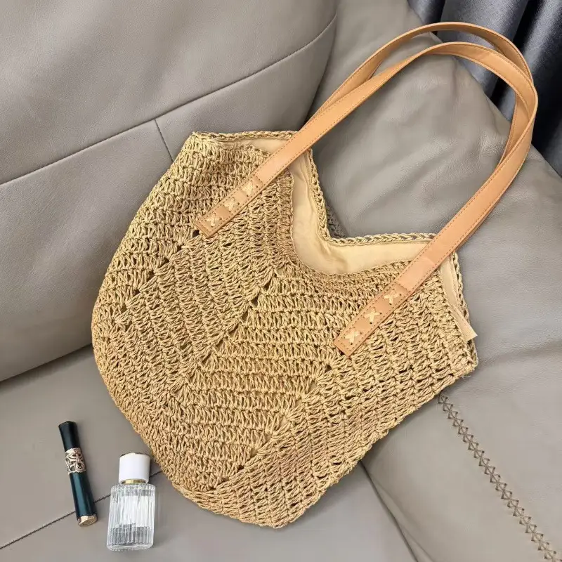 Women's Straw Woven Shoulder Bag Large Capacity Beach Travel