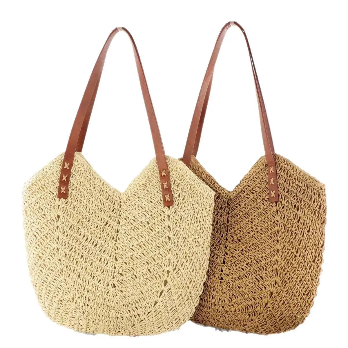 Women's Straw Woven Shoulder Bag Large Capacity Beach Travel