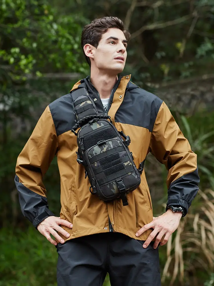 Men Waterproof Crossbody Backpack Cycling Sports Bag Black - Image 8