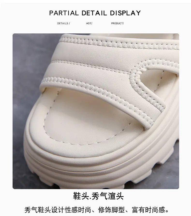 Net red muffin thick-soled sandals women's summer wholesale new casual Roman beach shoes increased all-match explosions for the little man — feature 10