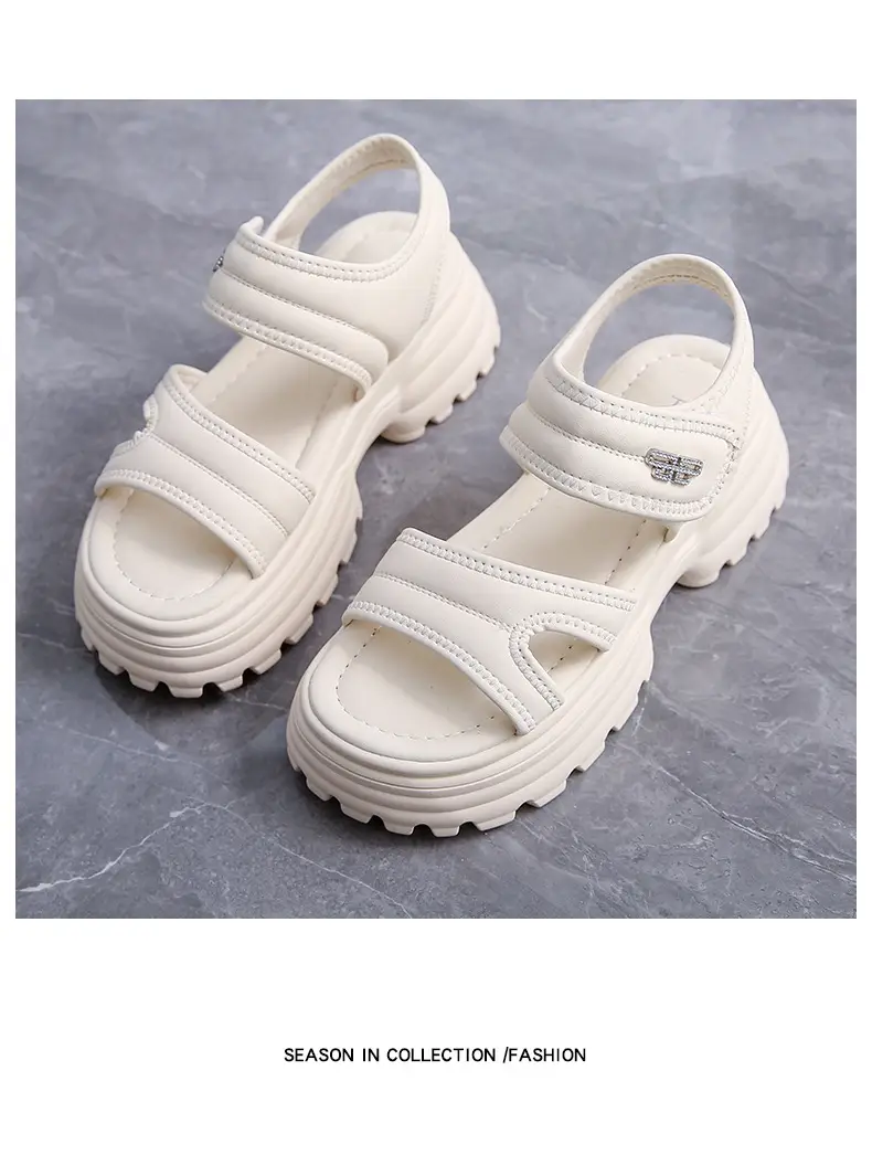 Net red muffin thick-soled sandals women's summer wholesale new casual Roman beach shoes increased all-match explosions for the little man — feature 27
