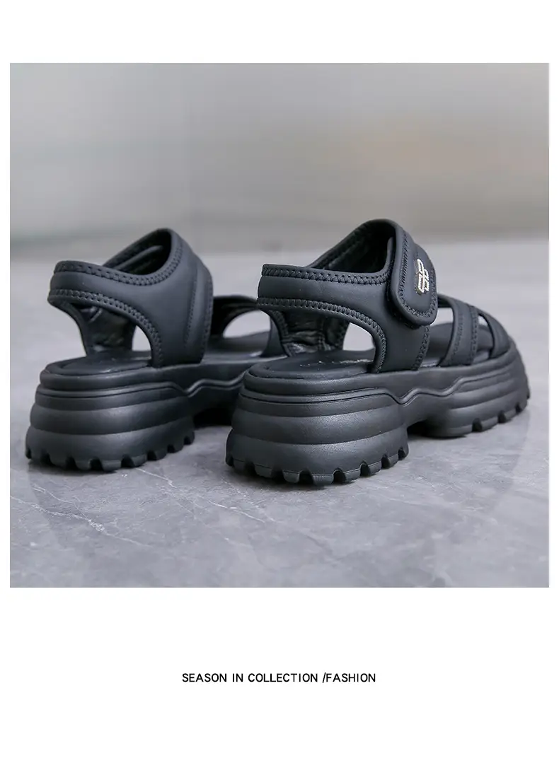 Net red muffin thick-soled sandals women's summer wholesale new casual Roman beach shoes increased all-match explosions for the little man — feature 28