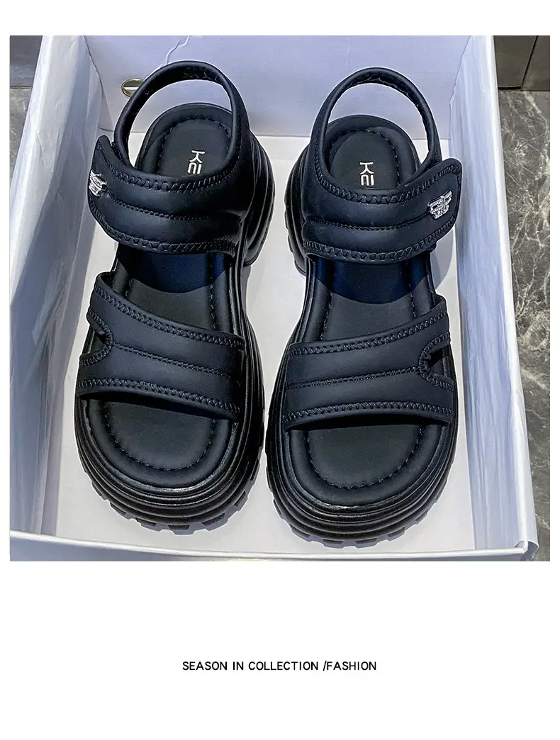 Net red muffin thick-soled sandals women's summer wholesale new casual Roman beach shoes increased all-match explosions for the little man — feature 29