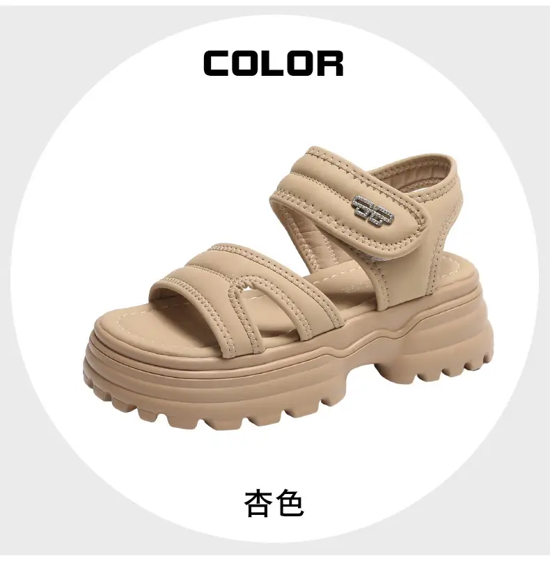 Net red muffin thick-soled sandals women's summer wholesale new casual Roman beach shoes increased all-match explosions for the little man — feature 7