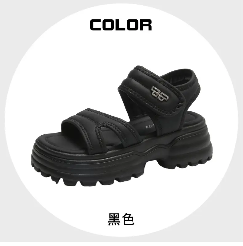 Net red muffin thick-soled sandals women's summer wholesale new casual Roman beach shoes increased all-match explosions for the little man — feature 8