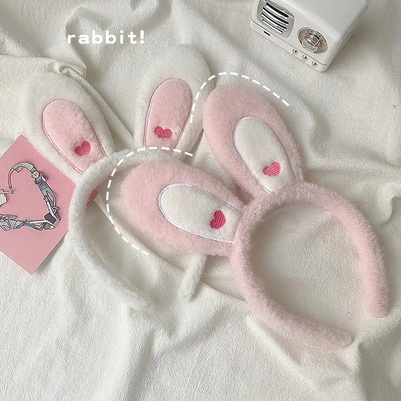 Cute Cartoon Headband with Rabbit Face Wash - Image 137