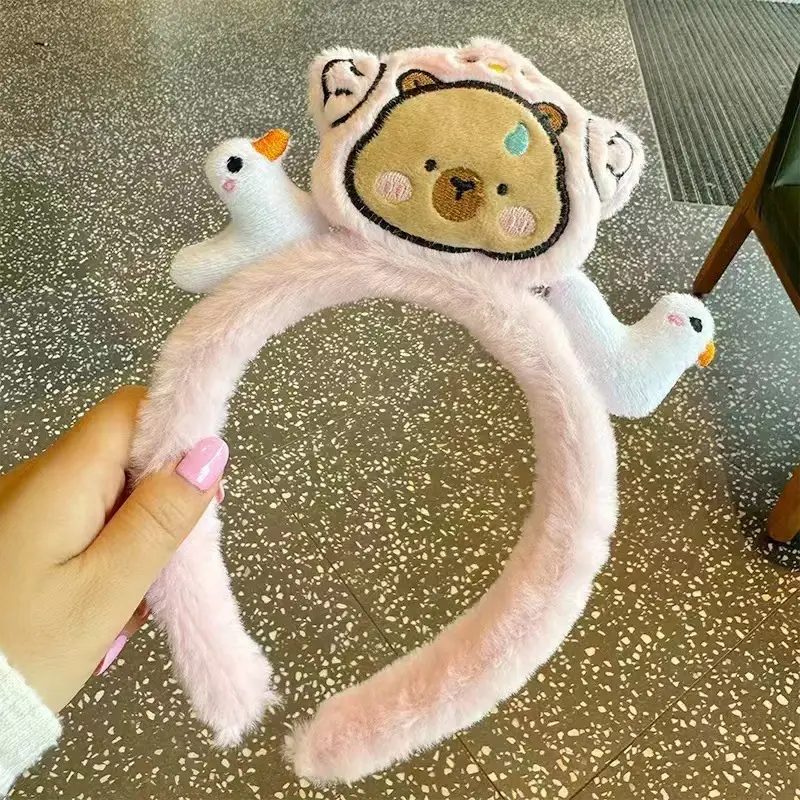 Cute Cartoon Headband with Rabbit Face Wash - Image 127