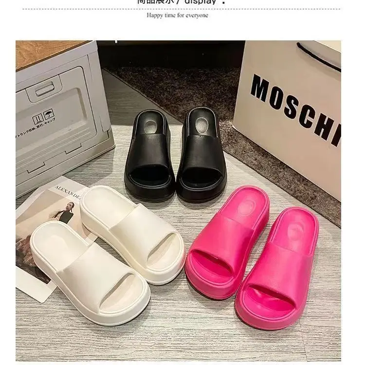 Thick-soled EVA flip-flops women's solid color outwear slippers women's summer sandals women's flip-flops breathable ins - Image 7