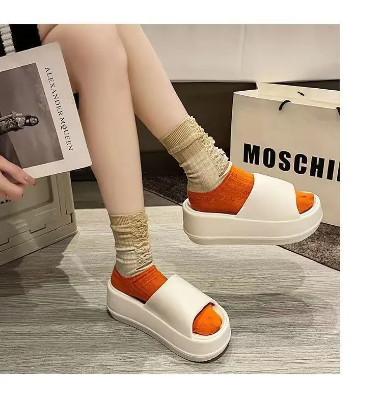 Thick-soled EVA flip-flops women's solid color outwear slippers women's summer sandals women's flip-flops breathable ins — feature 13