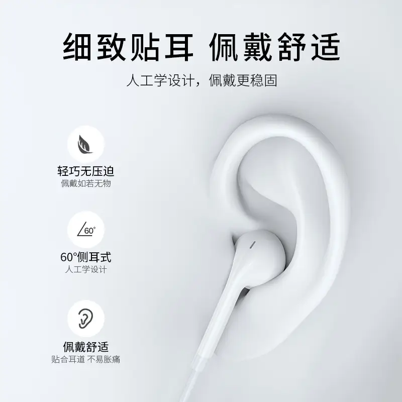Earphones Wired In-Ear Suitable for Huawei Oppo Xiaomi Vivo Mobile Phone Type-C Interface Wired Control with Microphone Free Shipping