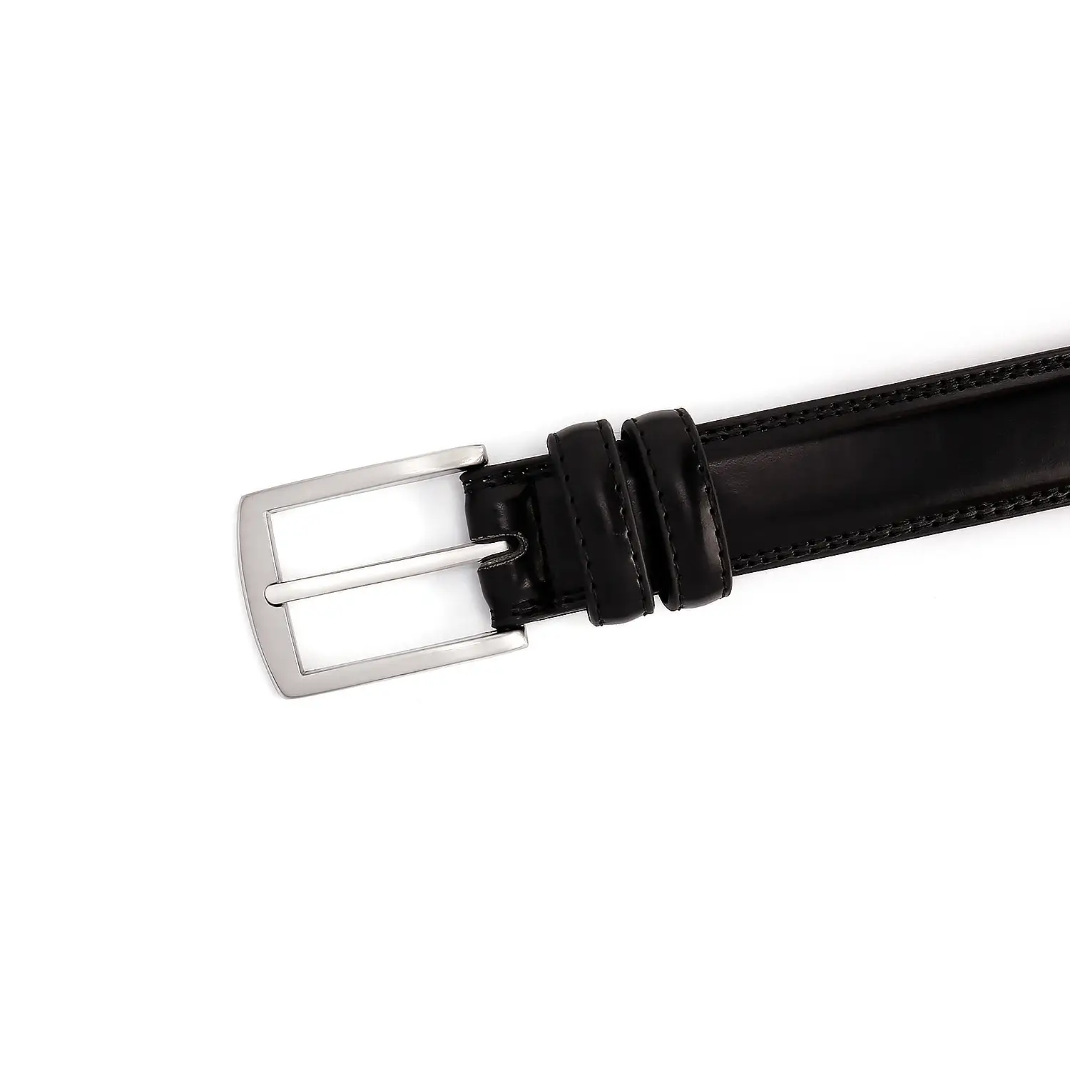 Men's Brown Leather Belt with Silver Buckle - Image 8