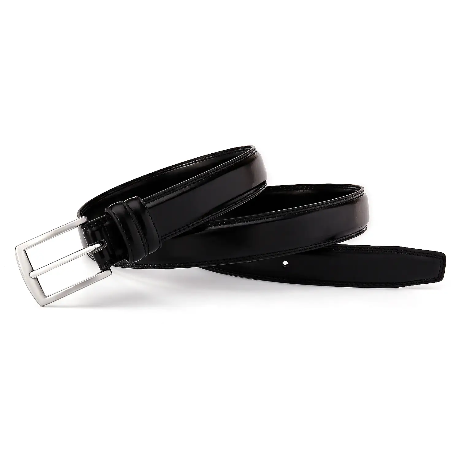 Men's Brown Leather Belt with Silver Buckle - Image 9