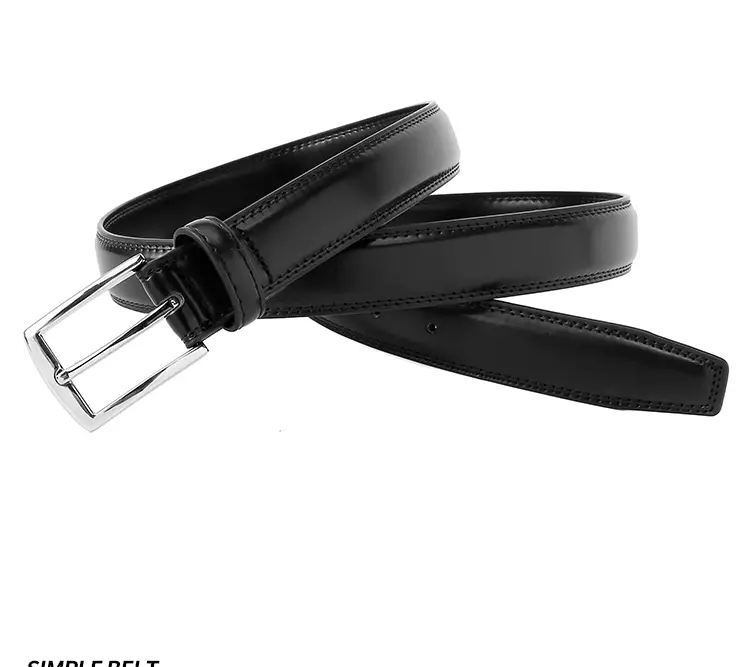 Men's Brown Leather Belt with Silver Buckle — feature 6
