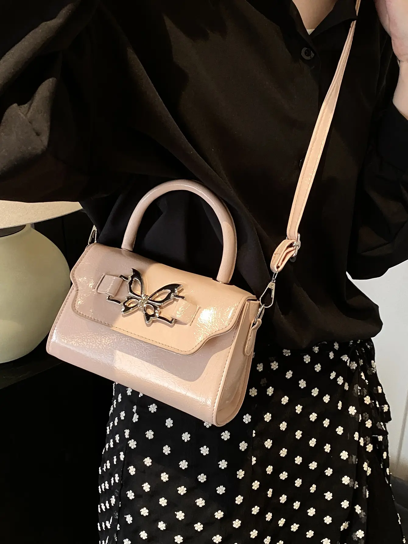 Silver Butterfly Bow Shoulder Crossbody Bag - Image 7