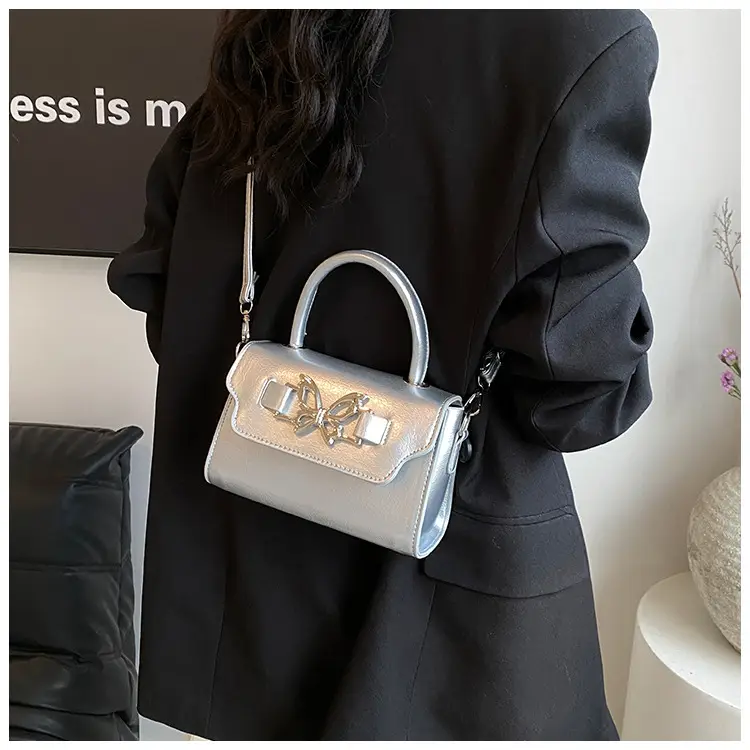 Silver Butterfly Bow Shoulder Crossbody Bag — feature 14