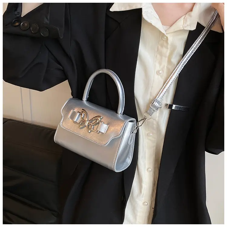 Silver Butterfly Bow Shoulder Crossbody Bag — feature 15