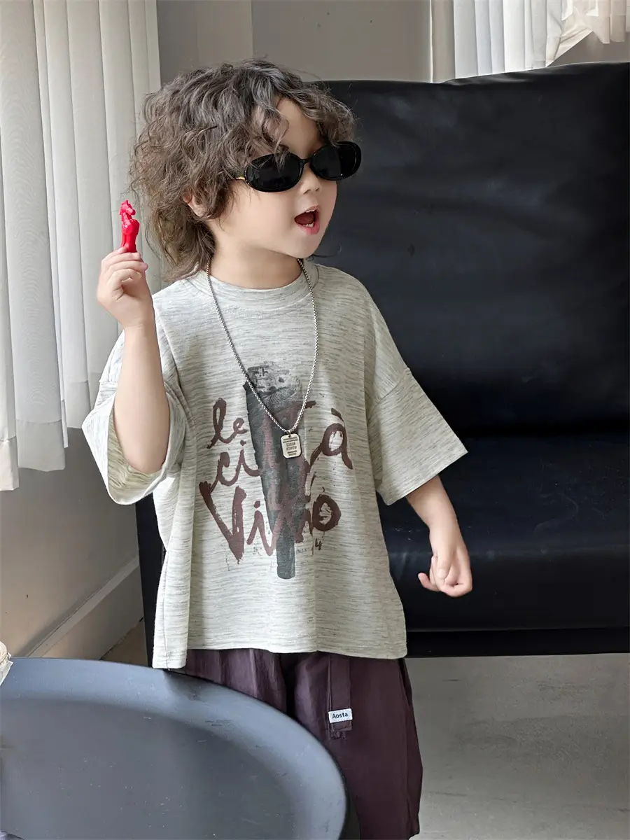 Boys Summer T-Shirt Loose Sleeve 2025 Kids - Image 2