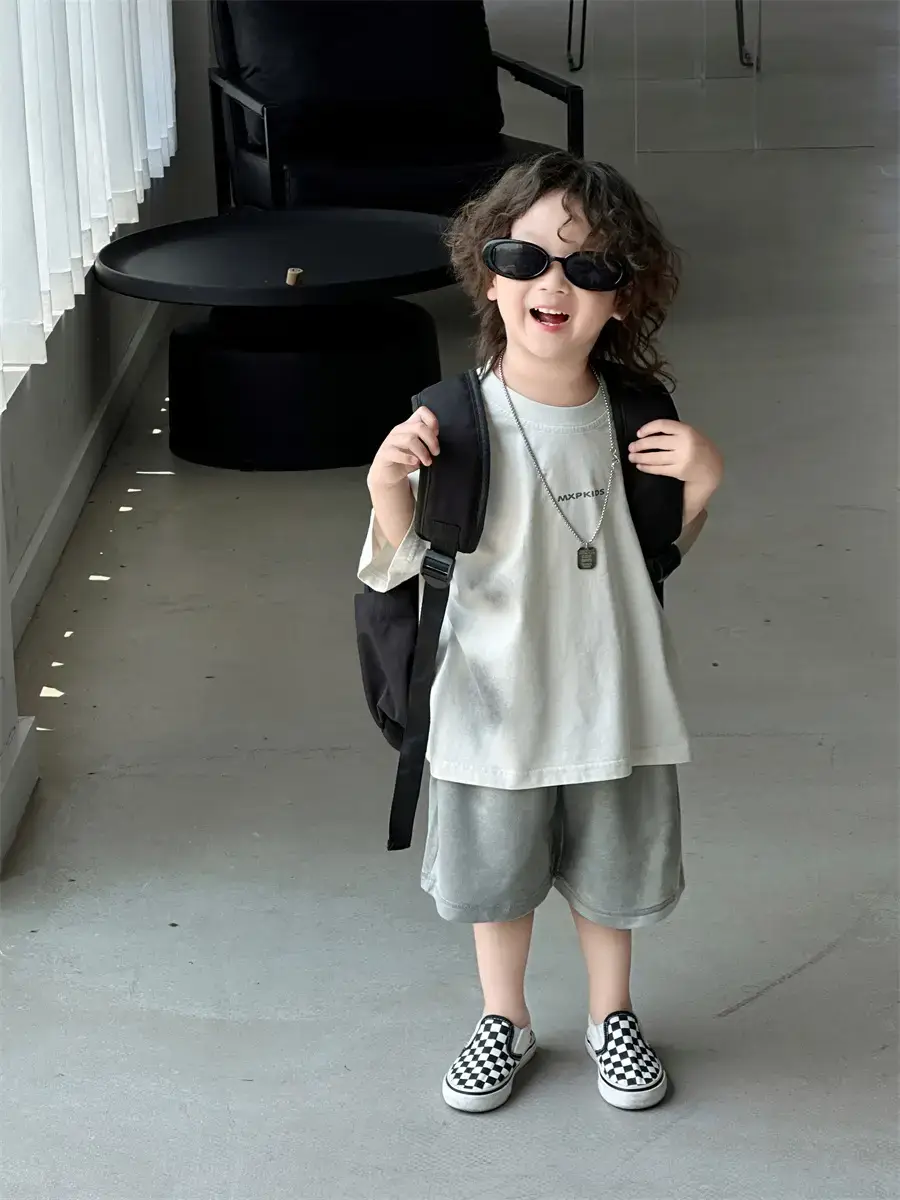 Boys Maroon Korean Style T-Shirt Shorts 2025 — feature 29