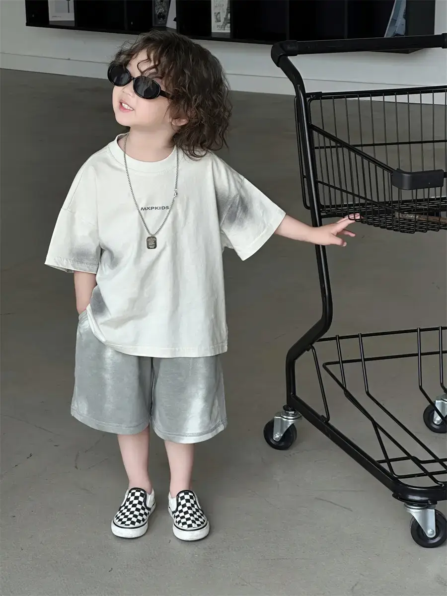 Boys Maroon Korean Style T-Shirt Shorts 2025 — feature 33