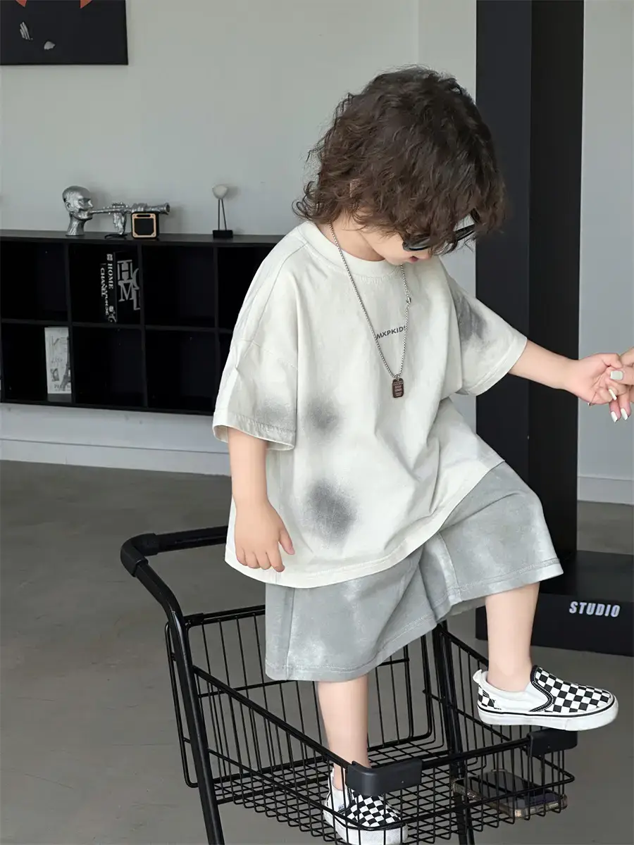 Boys Maroon Korean Style T-Shirt Shorts 2025 — feature 34