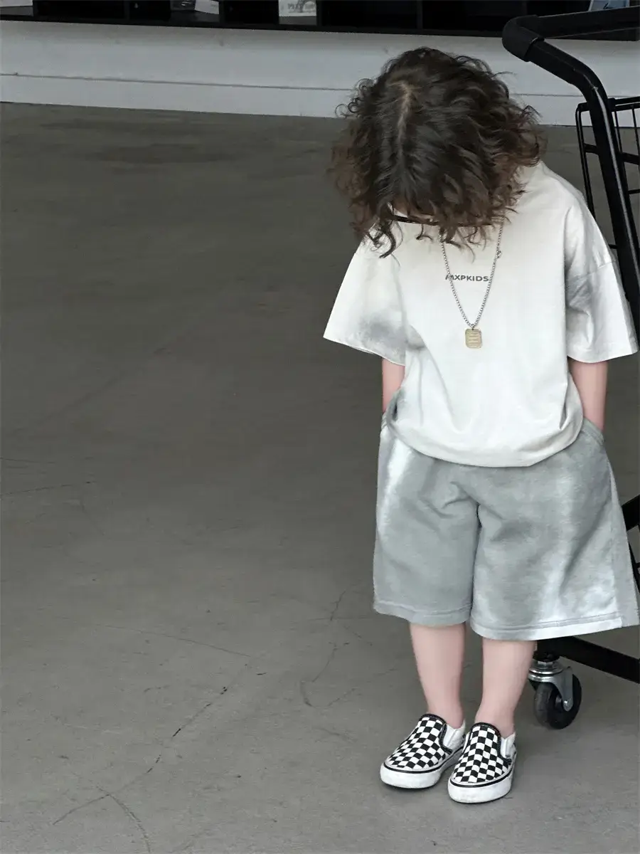 Boys Maroon Korean Style T-Shirt Shorts 2025 — feature 7