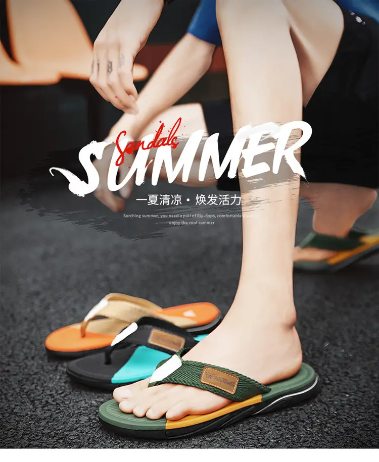 Cross-border EVA men's summer wear non-slip beach men's household flip-flops Thailand Vietnam tide slippers — feature 1