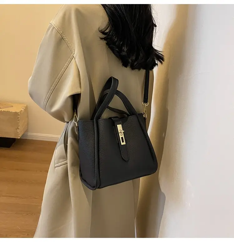Women's Brown Leather Handbag with Long Strap — feature 10
