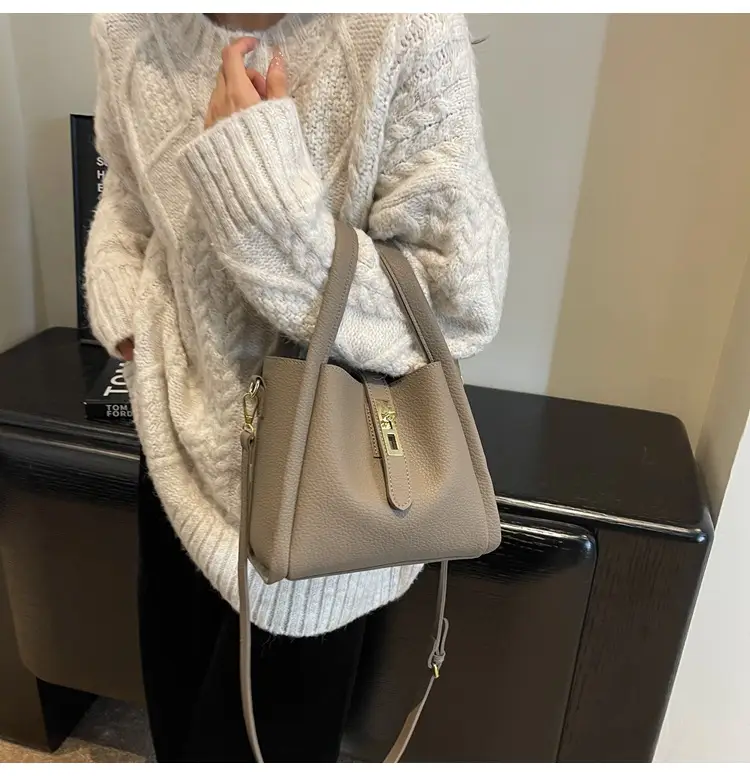 Women's Brown Leather Handbag with Long Strap — feature 13