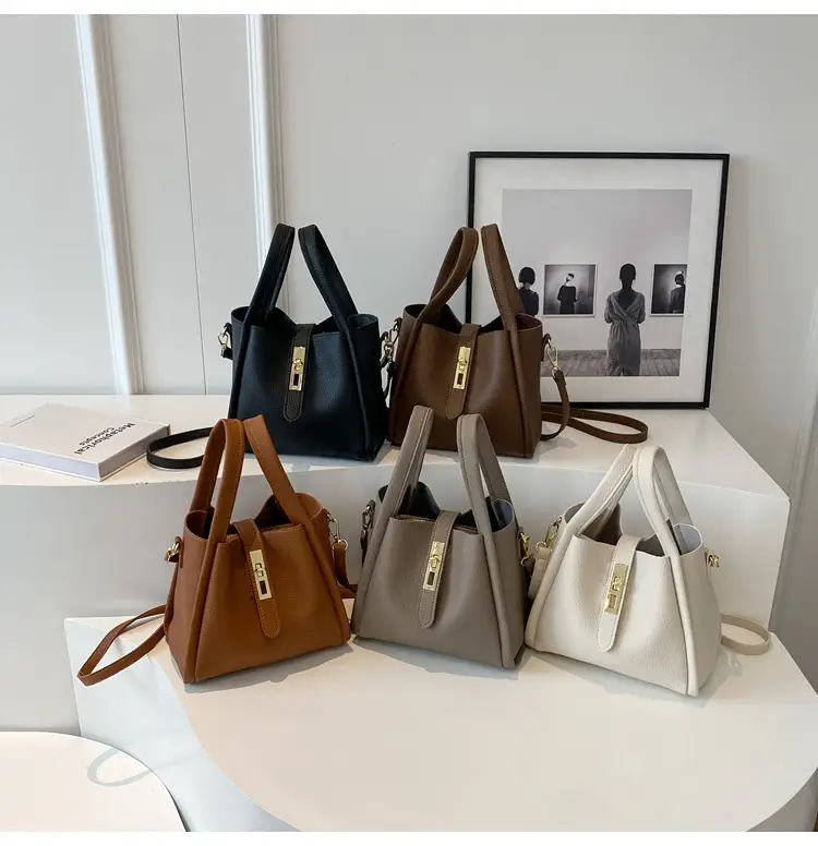 Women's Brown Leather Handbag with Long Strap — feature 22