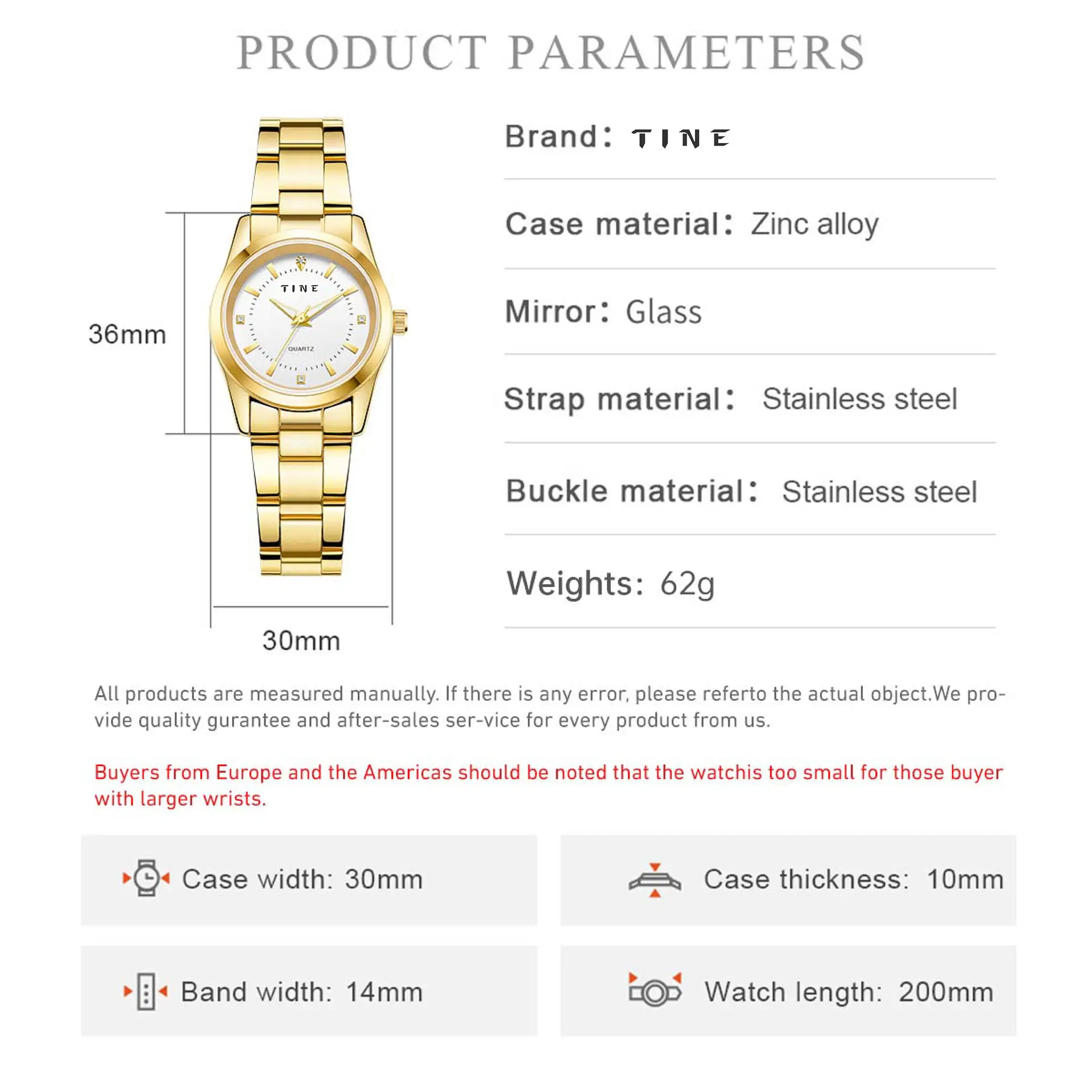 Tine Gold Quartz Women's Watch 30mm — feature 6