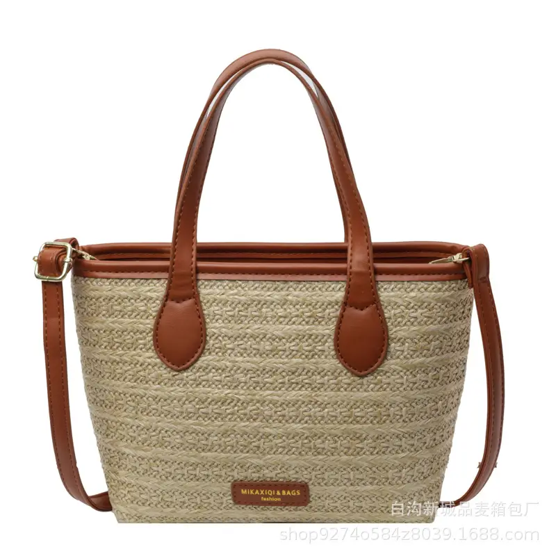 Summer Beach Woven Handbag Bucket Bag 2026 New Casual Vacation Crossbody Bag Fashionable Hot-Selling Shoulder Bag