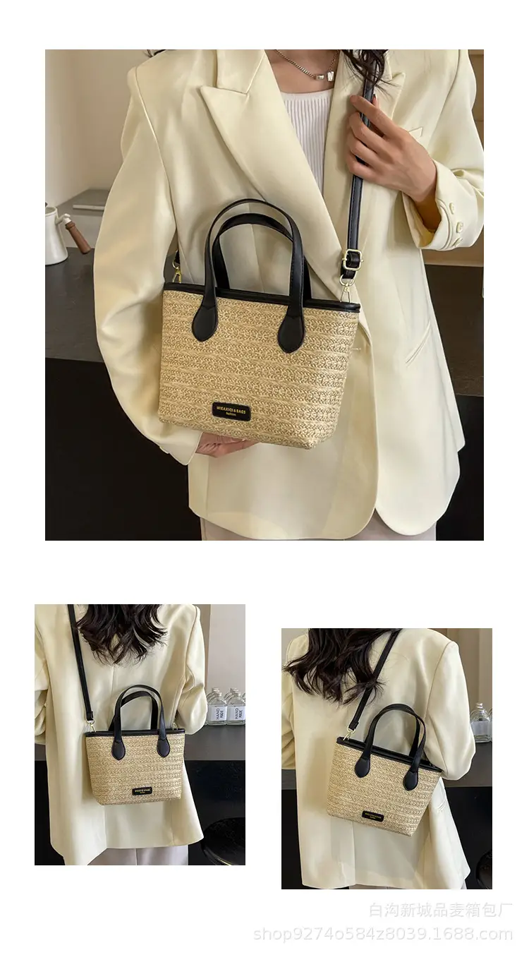Summer Beach Woven Handbag Bucket Bag 2026 New Casual Vacation Crossbody Bag Fashionable Hot-Selling Shoulder Bag — feature 10