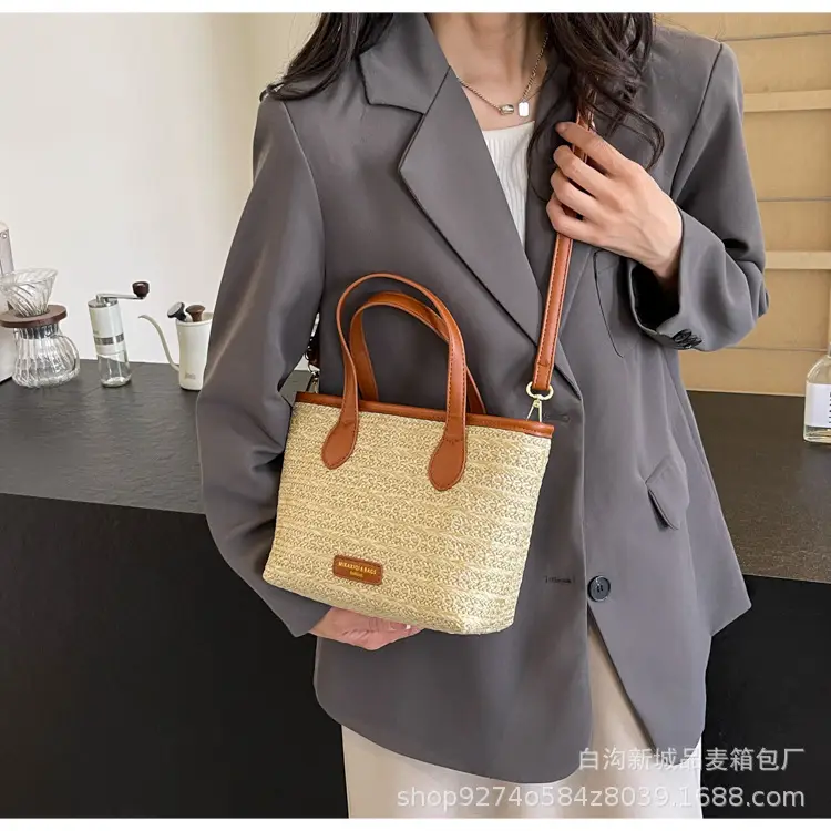Summer Beach Woven Handbag Bucket Bag 2026 New Casual Vacation Crossbody Bag Fashionable Hot-Selling Shoulder Bag — feature 11